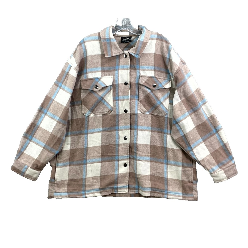 HFX Flannel Shirt Jacket Women XL Plaid Heavyweight Cozy Outdoor Gorpcore Hiking